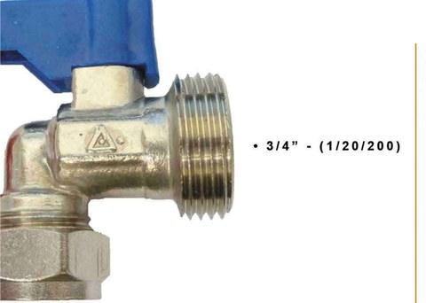 Washing Machine Ball Valve – Elbow – 3/4