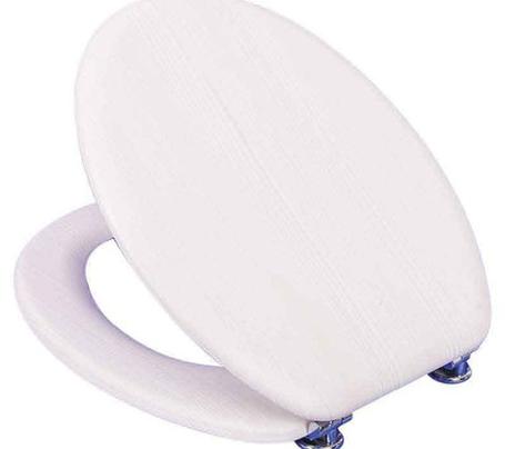 Mdf Toilet Seat Frosted Oak – Chrome Hinge