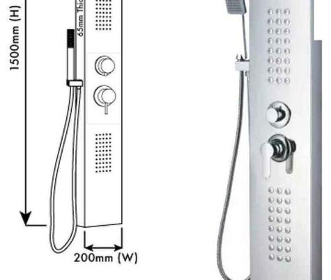 Bright Silver Shower Panel