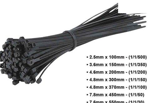 Cable Ties Black – 100 Pieces