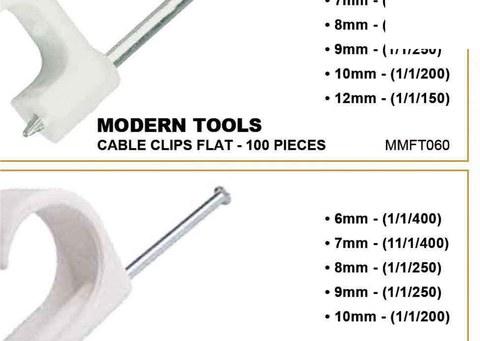 Cable Clips Flat / Round – 100 Pieces