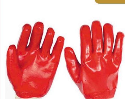 Glove Red PVC Knitted Wrist – 250mm