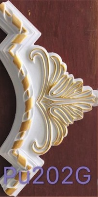 PU – Hard Cornice Color White & Gold PU202G 300mm
